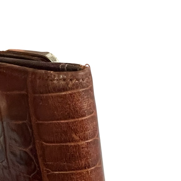 Brighton Wallet Brown Croc Embossed Leather Wallet - Picture 6 of 7